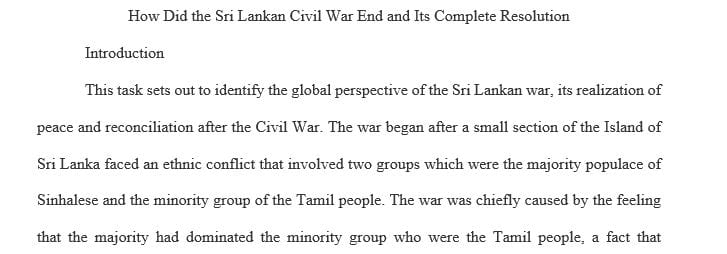 How did the Sri Lankan Civil War end and its complete resolution
