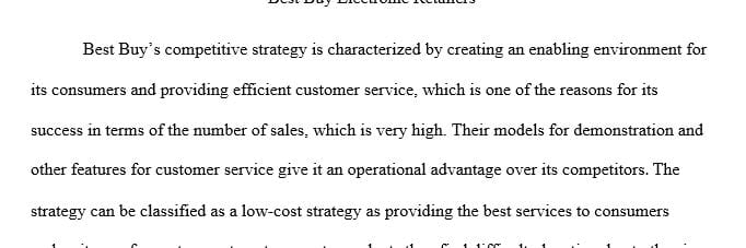 How would you characterize Best Buy’s competitive strategy