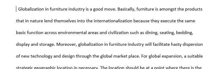 Is globalization a good move for the furniture company