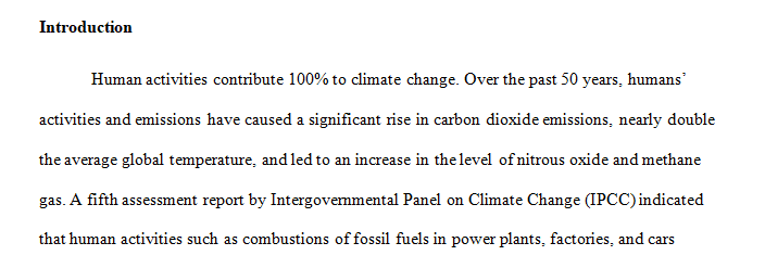 Persuasion Essay On Humans Alone Are Responsible for Climate Change
