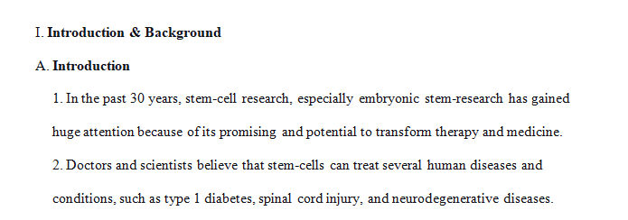 Research Paper topic Stem-Cell Research