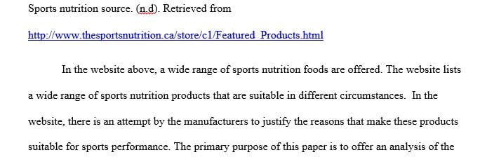 Title: Evaluating Sports Nutrition Sources