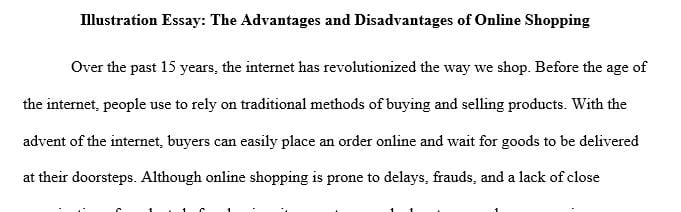 Topic- The advantages and disadvantages of online shopping