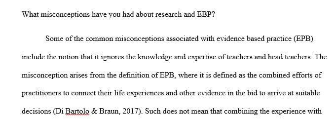 What misconceptions have you had about research and EBP
