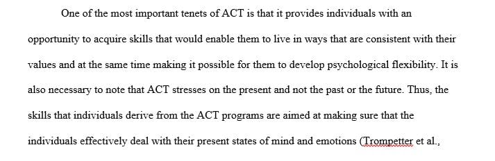 Write a 1-2 page critique of Hayes's contention that Acceptance and Commitment Therapy (ACT) can be related to positive social change.