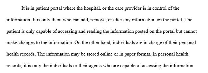 Write a one- to two-page essay comparing and contrasting these methods of a person accessing their own healthcare data