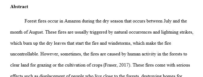 Write an essay about wildfires in amazon rainforests