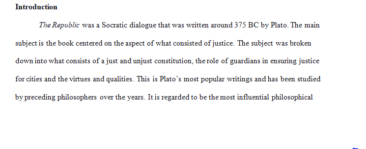 7-10 Page Essay on The Republic   (Philosophy)