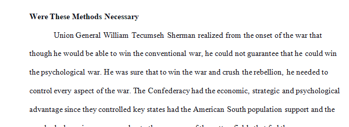 Analyze the methods of Union General William Tecumseh Sherman.