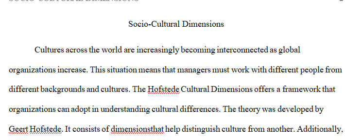 Attribute different cultural perspectives to current social-cultural dimensions.