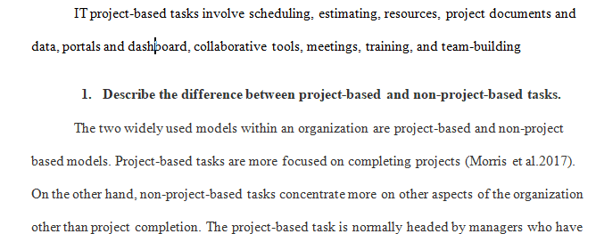 Describe the difference between project-based and non-project-based tasks.
