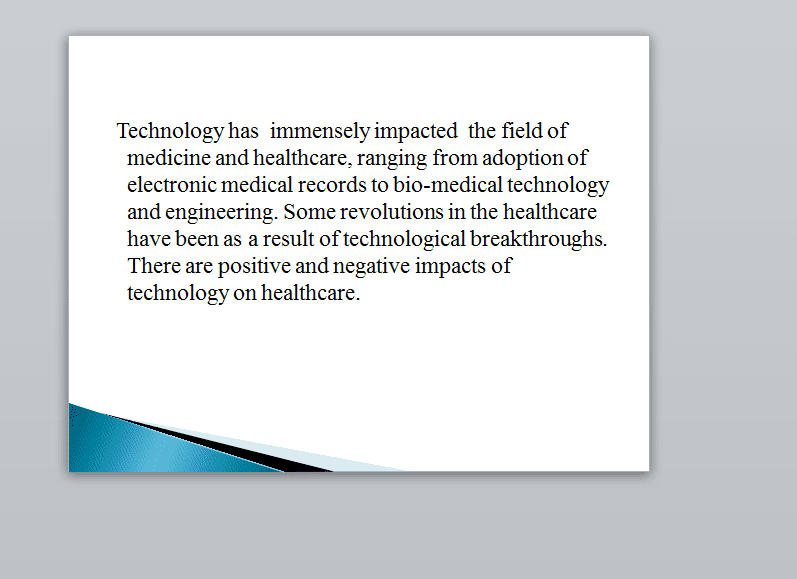 Analyze the impact of technology on how health care services are delivered