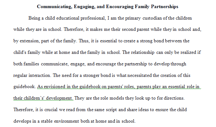Communicating Engaging and Encouraging Family Partnerships
