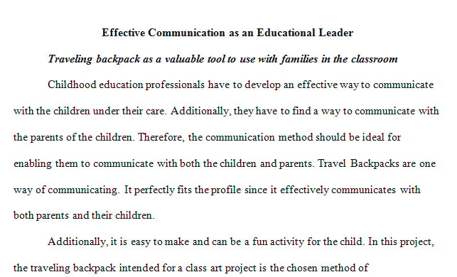 Effective Communication as an Educational Leader