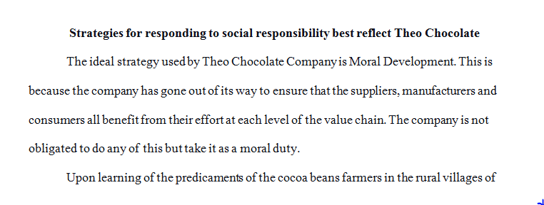 Explain which of the four strategies for responding to social responsibility