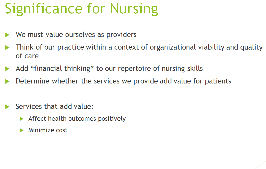Facets that you think Managing Resources/Budgets is most valuable to the role of a nurse manager in healthcare.