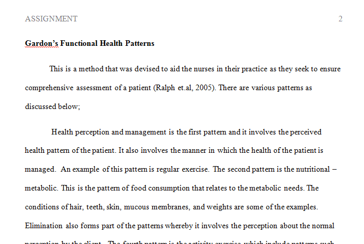 Gardon’s Functional Health Patterns