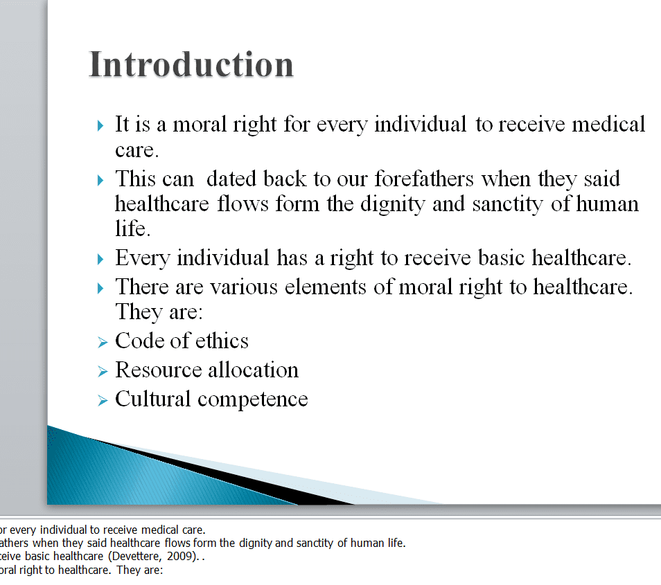 Presentation to your hospital’s board of directors regarding the moral right to healthcare