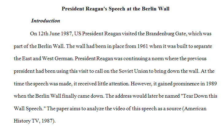 President Reagan speech