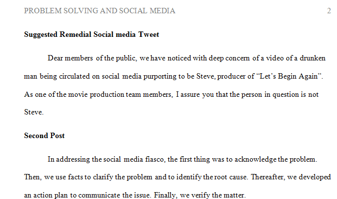 Problem solving and social media networking is the main intent to completing this assignment