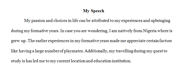 Speech about myself