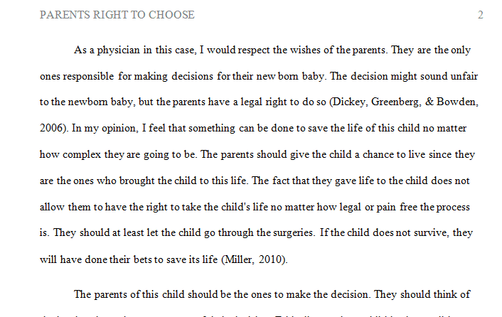 The parent’s right to choose