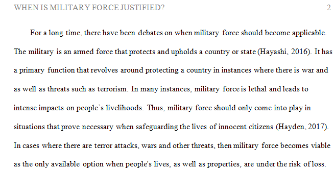 When is military force justified