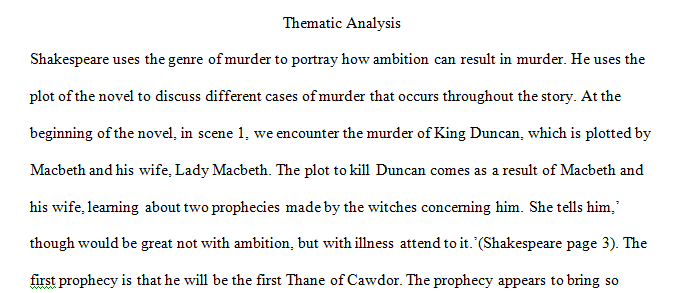 Writing a thematic analysis paper.