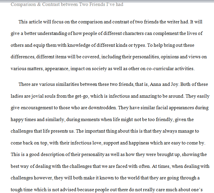 Comparison and contrast between people who have unique characters and are different as well as similar in various aspects is quite a difficult thing to do