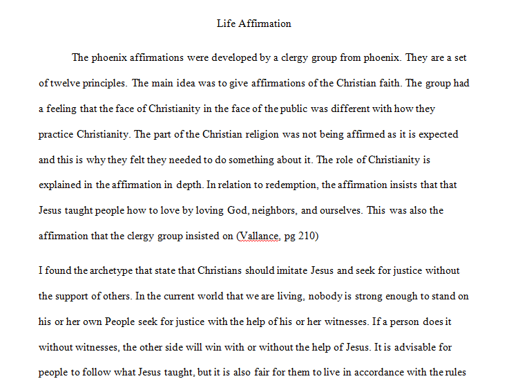 How is the concept of the Phoenix related to affirmation and redemption?