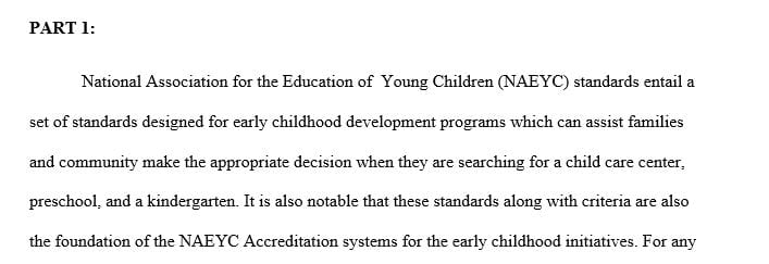 Identifying and involving oneself with the early childhood field