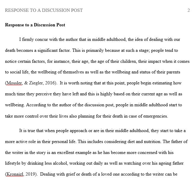 Ask at least one question in response to an original peer post that you would like the author to explore further.