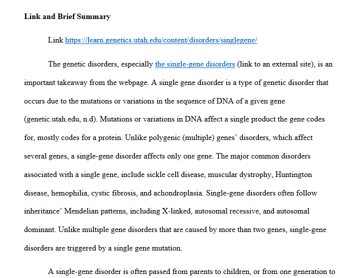 Something I learned about genetic disorders