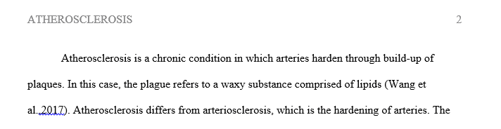 Atherosclerosis is a chronic 