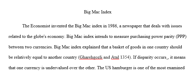 How does the Economist Big Mac index provide a basis for understanding relative purchasing parity between nations