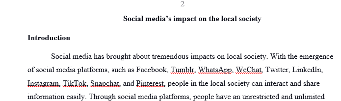 Social media’s impact on the local society