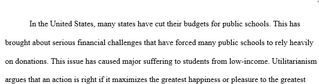 Write a one-paragraph essay arguing what should be done about School Funding according to one of the six theories.