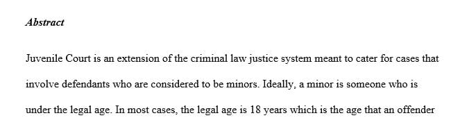 Research paper on the History of Juvenile Justice and the nine stages of the juvenile justice system
