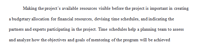 How might making a mentoring project’s available resources