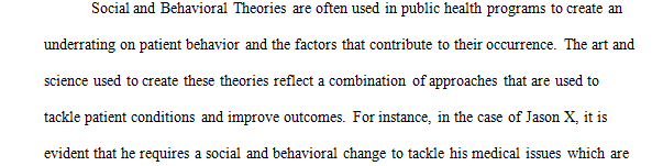 Identify and define one (or more) of the health behavior theories