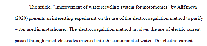 Improvement of water recycling system for motorhomes.