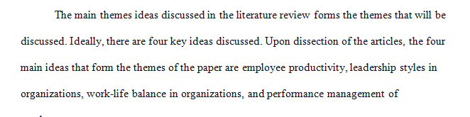 Post a list of your themes and explain how these topics relate to the gap in the literature you identified.
