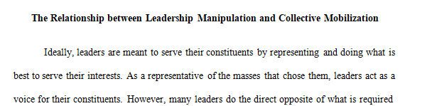 Role of Leadership in Political Mobilization