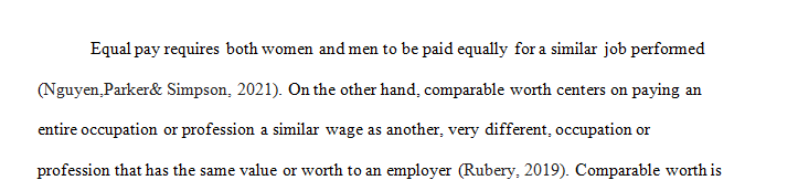 What is the difference between equal pay and comparable worth