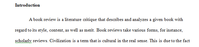 3-5 page double spaced critique of a book chosen from the list provided to students.
