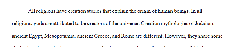 Compare Judaism's mythologies with the mythologies of ancient Egypt and Mesopotamia