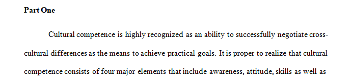 Define culture competence and diversity.