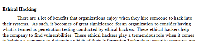 Go online and search for information that relates to ethical hacking