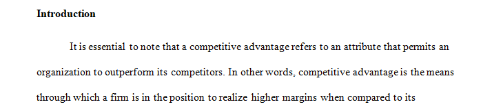 Research: Business Sustaining Competitive Advantage. 
