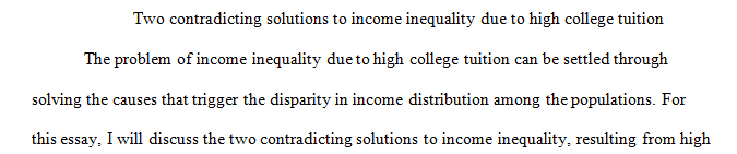 What are two contrasting solutions to high college tuition resulting in income inequality